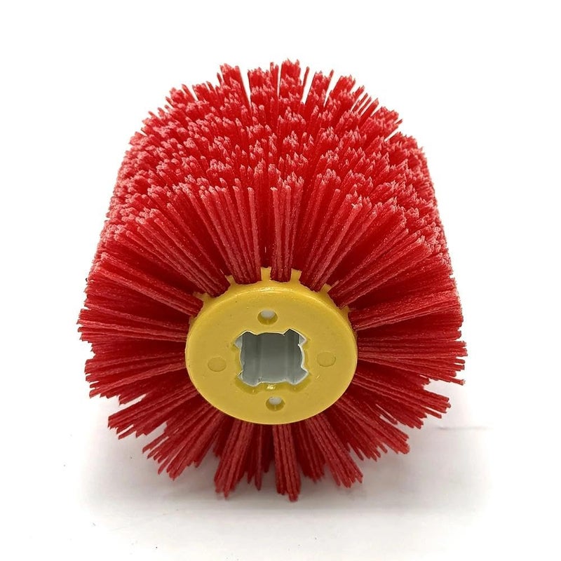 Signi Abrasive Nylon Drawing Wheel Drum Burnishing Brush for Wood polishing 1 Pack (60 Grrit, Red Color Nylon) - Image 3